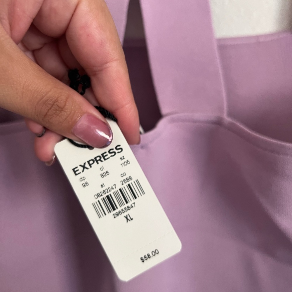 Express Lavender Cropped Tank Top - Picture 2 of 3